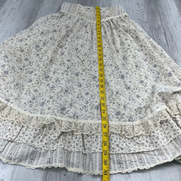 Jessica's Gunnies Vintage Dainty Floral Lace Ruffle Cottagecore Fairy Maxi Skirt - Picture 12 of 12